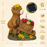 TEDOF Solar Highland Cow Statue with Flower Decor, Funny Outdoor Garden Ornament for Yard Patio Lawn, Birthday Gift for Women Mom