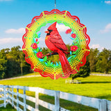 Metal Wind Spinners Outdoor Cardinal Hanging Wind Spinner Gifts for Women Men,12 inch 3D Stainless Steel Wind Catchers Kinetic Sculpture for Garden Decor,Outside,Yard,Patio,Backyard,Porch Decoration