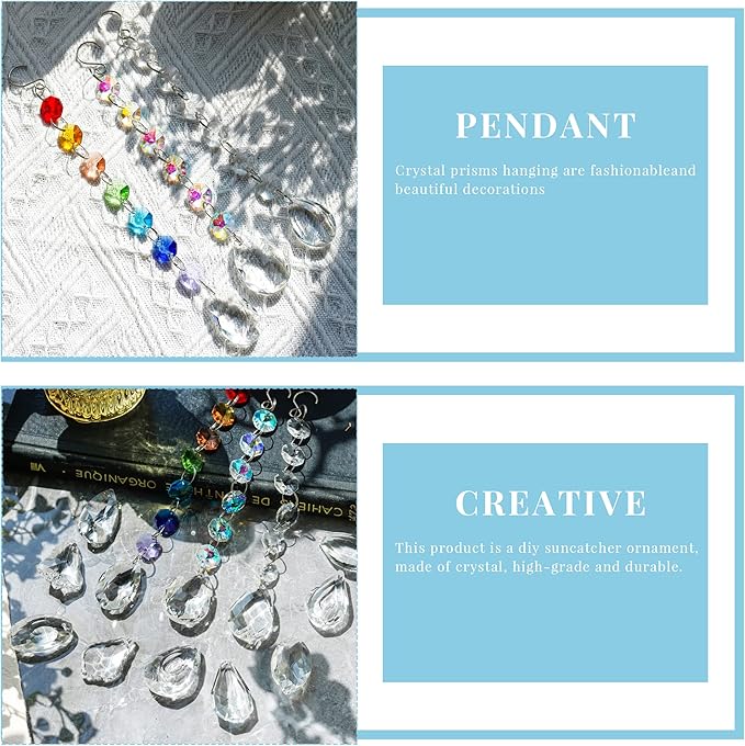 kanpura DIY Suncatchers 164pcs Sun Catchers Making Kit for Adults Clear Hanging Prism Sun Catcher with Crystals Rainbow Maker for Window Wedding Garden Christmas Decor