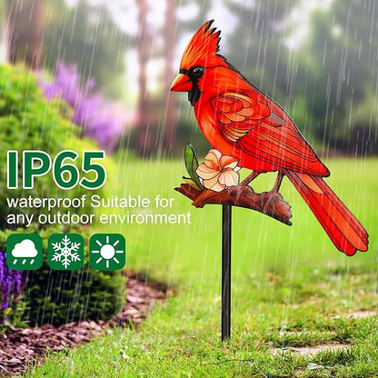 Decorative Garden Stakes with Cardinal Design Metal Yard Decorations for Outside, Patio, Outdoor Decor, Garden, Lawn Ornaments Gifts for Women Mom and Grandma