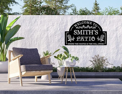 Personalized Metal Patio Sign, Welcome to Patio Wall Decor, Custom Outdoor Large Patio Signs, Personalized Outdoor Signs for Patio, Backyard Metal Sign, Housewarming Present