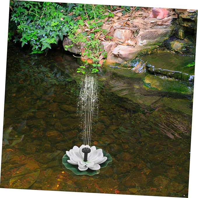 POPETPOP 1set Solar Lotus Fountain for Bird Bath Floating Water Lily Fountain for Garden Patio and Outdoor Spaces Attracts Birds Versatile Design