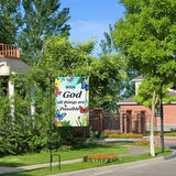 With God All Things Are Possible Garden Flags 12×18 Inch Double Sided Decorative Yard Banner Seasonal Flag for Outdoor Outside Decor