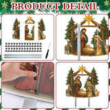 Cinnvoice Large Christmas Metal Yard Stakes Christmas Garden Stakes Waterproof Xmas Outdoor Yard Decor with Stake for Xmas Holiday Lawns Outdoor Decor(Nativity Scene)