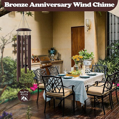 Bronze Anniversary 8 Year Gifts – Bronze Wind Chimes – 8th Anniversary Romantic Gifts for Him, Her, Men, Women, Couples