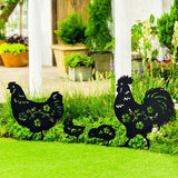 TIGGSY Chicken Metal Decorative Garden Stakes Chicken Gifts for Women/Men Chicken Lovers Gifts Silhouette Statues for Yard Art, Outside, Patio, Outdoor Decor, Garden Decorations, Lawn Ornaments