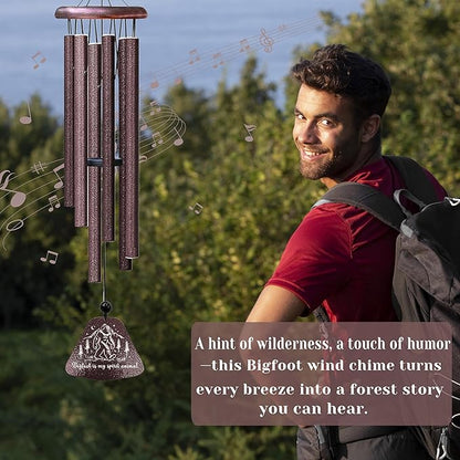 Kubbut Bigfoot Gifts, Big Foot Sasquatch Gifts 32" Wind Chimes, Sasquatch Lover Gift for Men/Women, Cool Bigfoot Yard Decor