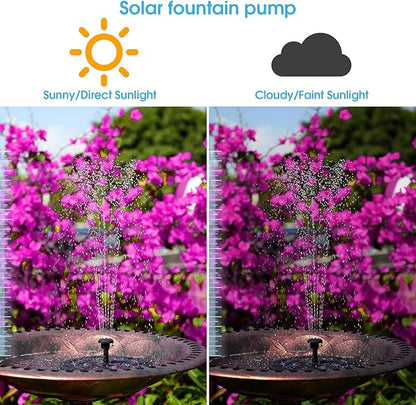 AISITIN Solar Fountain with 3.5 W Solar Panel, Solar Fountain for Bird Bath 1500 mAh Battery - 6 Effects for Pool, Fish Pond, Bird Bath, Garden