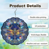 Dragonfly Wind Spinners Outdoor, Hanging Wind Spinner for Garden Decoration, 8 inch 3D Stainless Steel Metal Wind Sculpture for Indoor/Outdoor Decor
