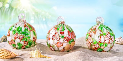 Hand Blown Glass Witch Ball,Glass Ornament Hanging Garden Gazing Ball Indoor Outdoor Home Décor. (3)