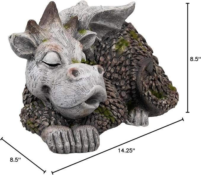 Northlight Sleeping Dragon Outdoor Garden Statue - 14.25"