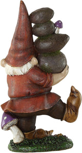 Ivy Home Gnome Statue Outdoor Decor Statue for Garden Decorative, Gnome Carried Stones