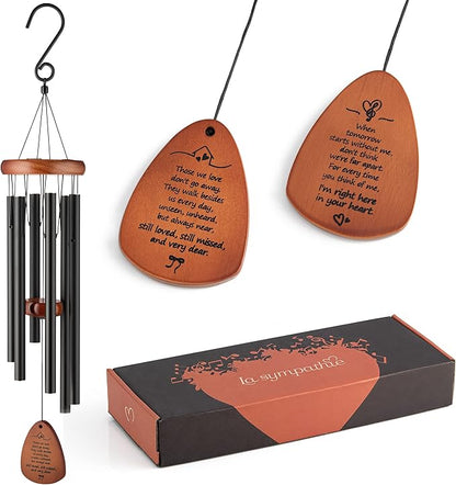 Sympathy Wind Chimes - Memorial Chimes for Loss of Loved One, Condolence Remembrance Gift in Memory of Mother Father, 32 Inch