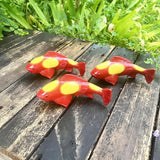Koi Fish Decor Garden,Koi Art Decor Resin Sculptures with Stake, Garden Sculptures & Statues,A Set of 3 Pieces Fish Sculpture for Outdoors, Patio, Yard, Lawn, Pond and Home Decoration (Red)
