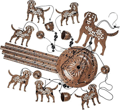 37" Dog Wind Chimes Outdoor Indoor Decor - with 4 Tubes 6 Bells 7 Dogs Wind Chime, Mobile Romantic Dog Wind Catcher, Dogs Windchimes for Home, Mom Gifts, Balcony, Tree, Festival, Garden Decoration