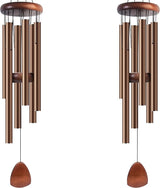 Bursvik Large Aluminium Wind Chimes 37" Inches to Create a Zen Atmosphere Suitable for Outdoor, Garden, Patio Decoration Wind Chimes with Wind Catcher Suitable as A Gift for Unisex(2 Pack Coffe)