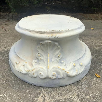 Zaer Ltd. 10.6" Tall Magnesium Pedestal for Angel Statues in Antique Grey Distressed Finish Antique Classical Design (Pedastal)