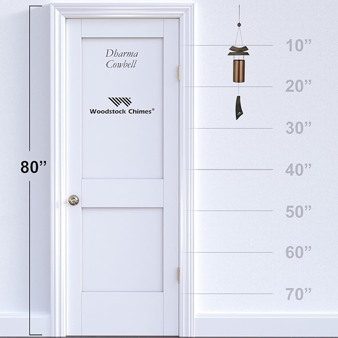Woodstock Chimes Signature Collection, Dharma Cowbell, 28'' Wind Bells for Outdoor, Patio, Home or Garden Décor (DB)