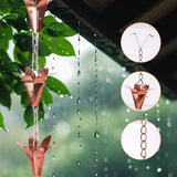 Topadorn Rain Chain Pure Copper Lily Rain Chains Decorative Rain Chain Bell Decor, 8-1/2 Length