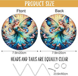 Butterfly Girl Fairy Suncatcher Acrylic Flower Fairy Window Hanging Stained Sun Catchers Indoor Window Decor with Chain Home Garden Decoration 7.8 inch YKA188 (C)