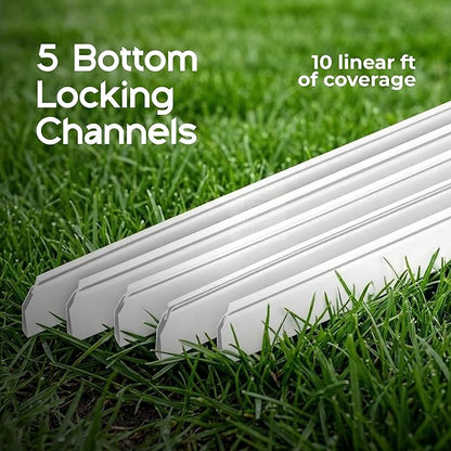 Chain Link Fence Privacy Blade Slates with Bottom Lock 5x10 Ft White for Gardening, Privacy, Outdoor Wall, Balcony, Patio, Yard, Safety Fence Screen Cover for Dog, Cat, Pet Hedge Slats