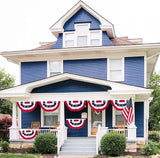 10 PCS 4th of July Decorations, 1.5 x 3 FT Patriotic American Flag Banner, USA Pleated Fan Flags Bunting US Half Fan Flag Independence Day Fourth of July Memorial Day Outdoor Home Garden Fence Decor