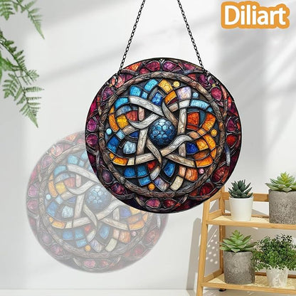 Delicate Mandala Flower Acrylic Suncatcher - Stained Glass Window Hanging for Garden or Indoor Spaces - Artistic Hanging Decoration for Spiritual Spaces, Gift for Friends and Family