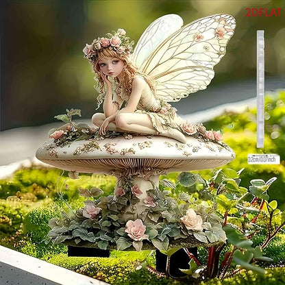2D Flower Fairy Acrylic Garden Stake Decorative Yard Lawn Planter Outdoor Ornament (#15 Style)