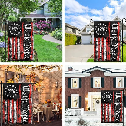 We The People 1776 Flag Double Sided 12x18in Outdoor Betsy Ross 13 Star American Constitution Flags for Yard Lawn Home Garden Decor Flag