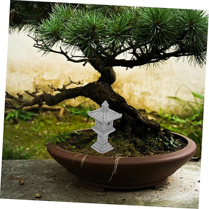 Miniature Pavilion Garden Statue Zen Garden Decor Tower Design for Outdoor and Indoor Use for Bonsai