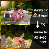Teaeeno Solar Pig Lantern Lights,Outdoor Garden Pig Statue for Yard,Metal Animal Decor Outdoor,Garden Yard Lawn Backyard Ornament Decor,Home, Lawn, Patio, Resin Animal Ornament, Women/Gardening Gifts
