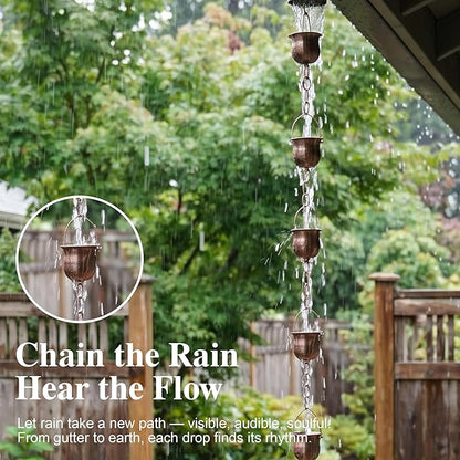 TZSSP Rain Chains Decorative Rain Chain Bell, 8-1/2 Length, Pot
