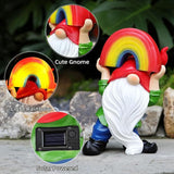 LEGIFO Garden Gnome Statue with Rainbow Solar Lights Large Garden Sculptures Outdoor Decorations Patio Lawn Yard Garden Decor Gifts for Women Mom
