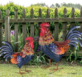 Regal Art & Gift Handcrafted Metal Rooster Statue, Weather-Resistant Farmhouse Yard Art, Indoor/Outdoor Garden Sculpture, Detailed Feather Design, Decorative Bird for Home & Garden, Arroyo, 16" Height