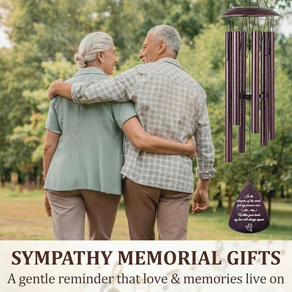 Memorial Wind Chimes for Loss of Loved One, 33.5 Inch Wind Chimes for Outside, Windchimes in Memory of a Loved One, Sympathy Wind Chimes, Bereavement Remembrance Funeral Gift