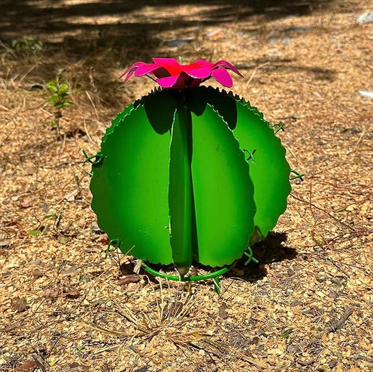 Decorative Metal Round Myrtle Cactus - Garden Art