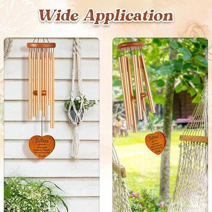 Sisters Gifts from Sister, Sister Birthday Gifts 36" Wind Chime, Bestie Gift for Women, Unique Sisters Gift for Birthday, Christmas, Mothers Day, Wedding, Graduation, Garden Decoration Large Size
