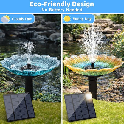 Yeomi Solar Pump for Fountain, 1.8W Outdoor Solar Water Pump with Separate Solar Panel & 9.84Ft Cable, Built-in Filter, Solar Water Fountain for Garden Patio Pond Decoration