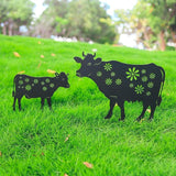 Cow Metal Stakes Garden Decor,Gifts for Women/Men/Cow Lovers,Black Silhouette Statues Outdside Decoration for Summer Garden Decor,Patio,Lawn,Backyard,Pathway,Forests,Walkway