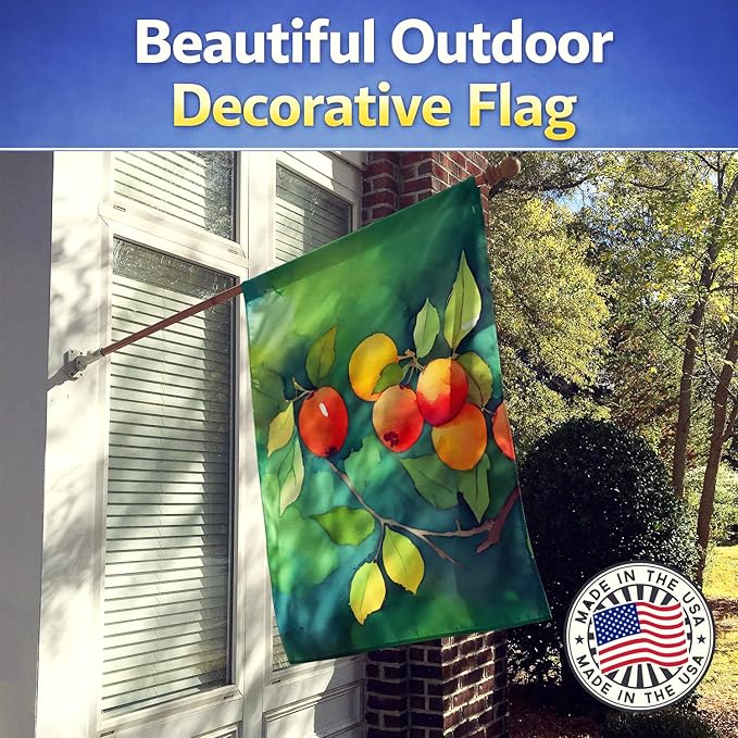 Caroline's Treasures Missouri Hawthorns in Watercolor House Flag Large Porch Sleeve Pole Decorative Outside Yard Banner Artwork Wall Hanging, Polyester, House Size, Multicolor
