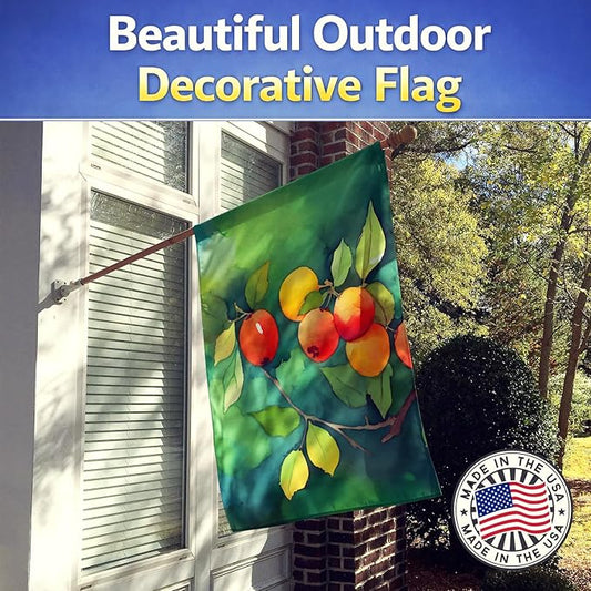 Caroline's Treasures Missouri Hawthorns in Watercolor House Flag Large Porch Sleeve Pole Decorative Outside Yard Banner Artwork Wall Hanging, Polyester, House Size, Multicolor