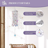 GiftAmaz Crystal Suncatcher Wind Chimes with 4 Tuned Tubes, Hanging Prism Rainbow Maker Chandelier Crystal Pendant Wind Chime Window Hanging Ornament Gift for Women Friends Home Garden Decor Birthday