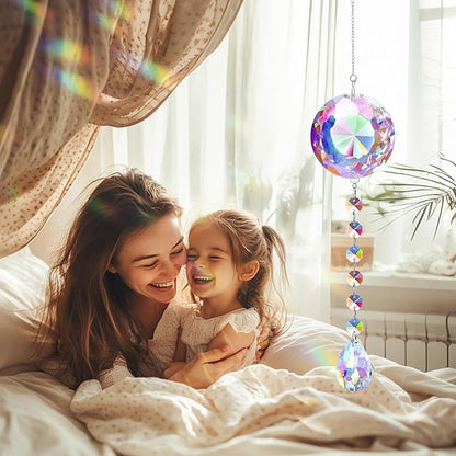 Crystal Suncatcher Ornament, Hanging Decoration with Gifts Box and Card, Perfect for Momter's Day Home Decor Window Christmas Birthday Gifts for Women Her Crystal Decor