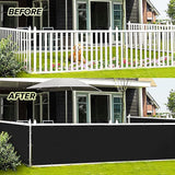 LOVE STORY 3'x6' Black Balcony Screen Privacy Fence Cover UV Protection (HDPE) Weather-Resistant 3 FT Height Shield for Deck, Patio, Backyard, Outdoor Pool, Porch, Railing