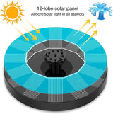 AISITIN Solar Bird Bath Fountain with 6 Nozzles, Solar Powered Floating Water Fountain Pump for Bird Bath, Pond, Pool, Garden, Fish Tank and Outdoor