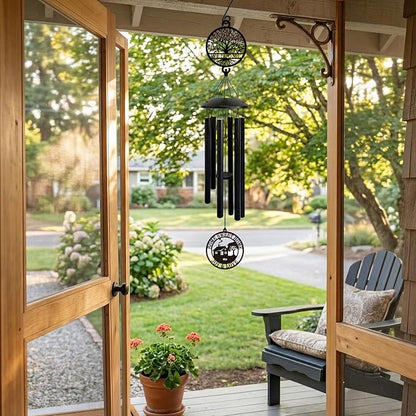 House Warming Gifts New Home, 37" Black Wind Chimes Housewarming Gifts, New Home Gift Ideas for Women Men Homeowners Couples Family Friends,Outdoor Decor for Patio,Garden,Yard