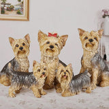 Garden Statues Yorkshire Terrier Outdoor Statue Garden Decor Realistic Dog Sculpture for Lawn Home Indoor Christmas Decoration Yard Ornaments Decor