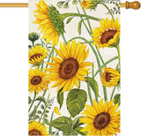 Baccessor Spring Summer Sunflower House Flag 28 x 40 Inch Double Sided Burlap Summer Yellow Flower Green Leaf Farmhouse Large Yard Flag Summer Holiday Seasonal Outdoor Outside Decoration