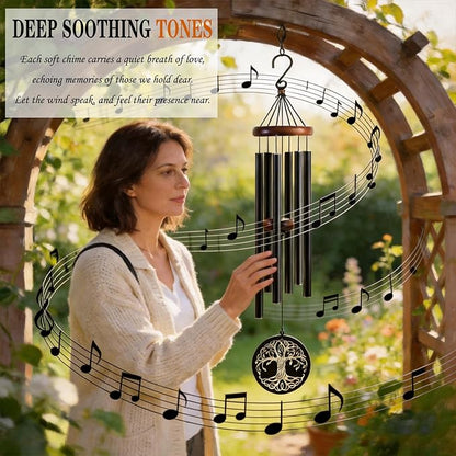 36 Inch Memorial Wind Chimes for Loss of Loved One - Deep Tone, Durable Metal Sympathy Wind Chimes for Outside, Outdoor Decor, Garden Patio Porch Yard Home, Meaningful Gift for Mom Women Housewarming