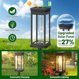 BesLowe Solar Pathway Lights Outdoor, 2-Pack Large LED Solar Light Outdoor Waterproof, Super Bright Outside Lights for Yard, Sun-Powered Landscape Lighting for Garden Walkway, Warm White
